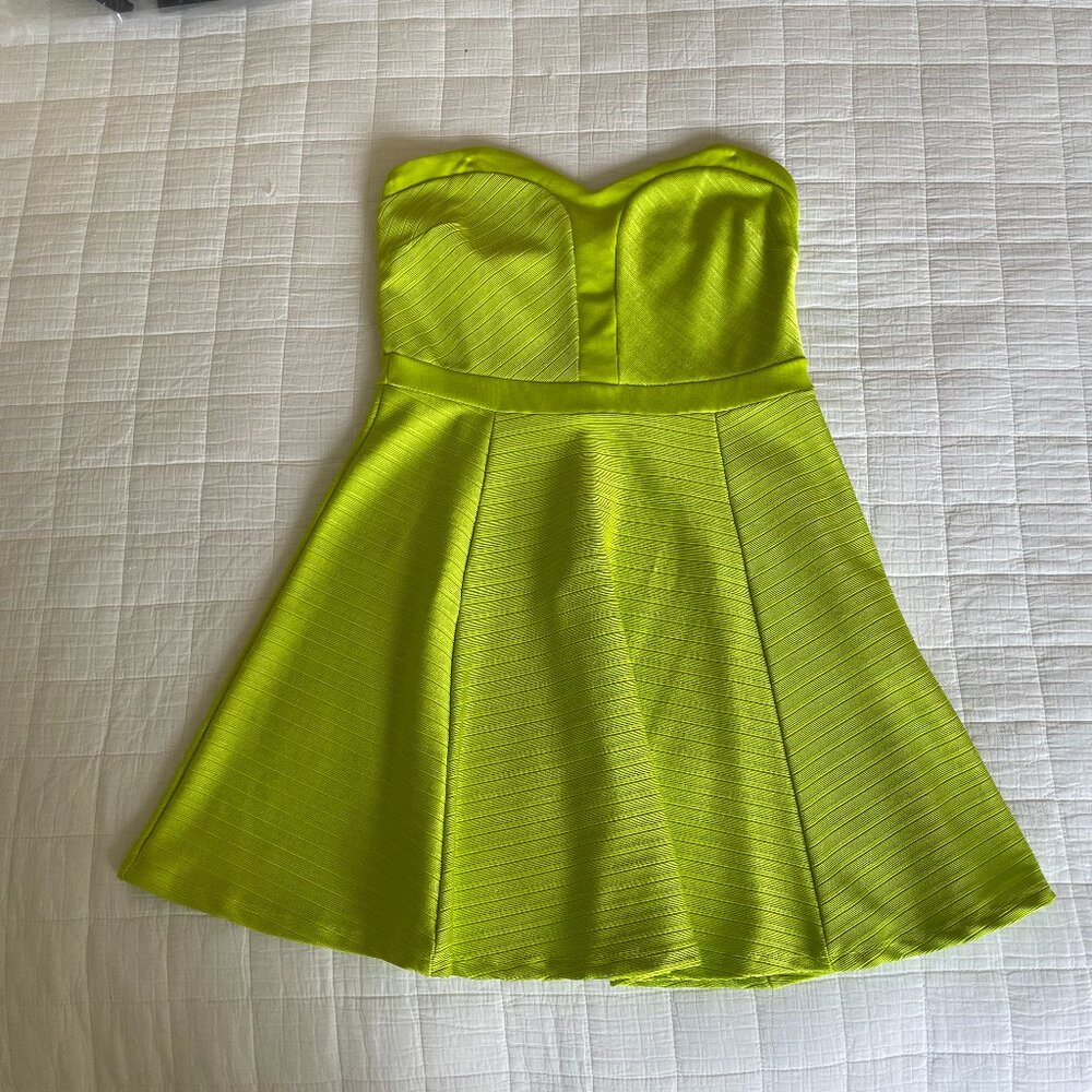 asos neon green dress | Dresses | Asos Strapless Fit And Flare Mini lime green dress zara
